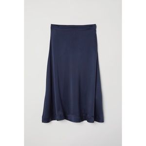 H&M Blue Silk-blend Skirt Size 6